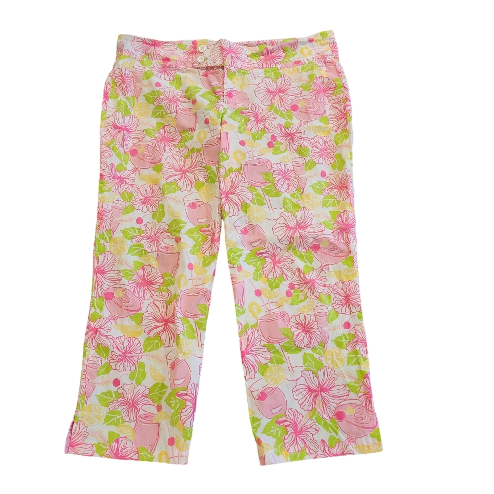 Lilly Pulitzer Pink & Green Floral Capris